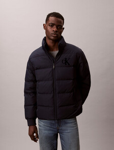 Chenille Monogram Puffer Jacket, Dark Sapphire, hi-res