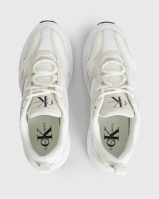 SUEDE AND MESH TRAINERS, White/Creamy White/Black, hi-res
