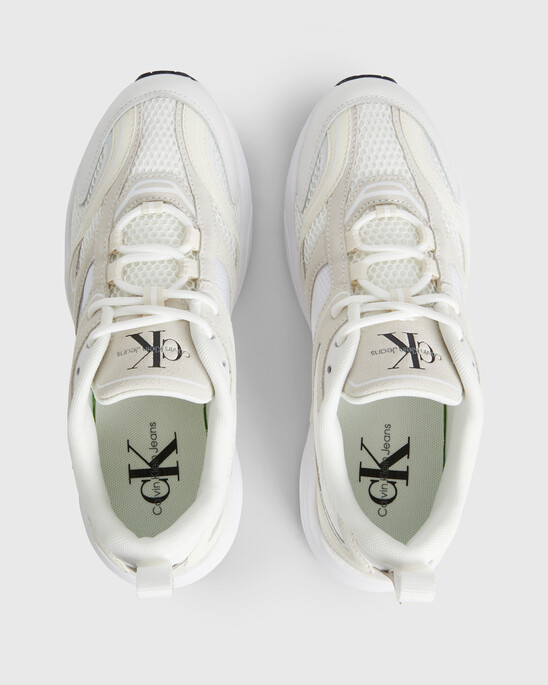 SUEDE AND MESH TRAINERS