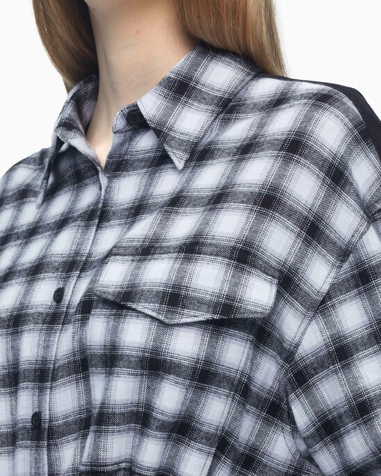 PLAID BLOCK SHIRT DRESS