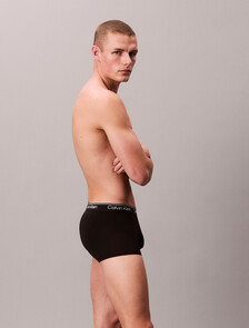 3 Pack Low Rise Trunks - Microfibre Stretch, 3 BLACK, hi-res