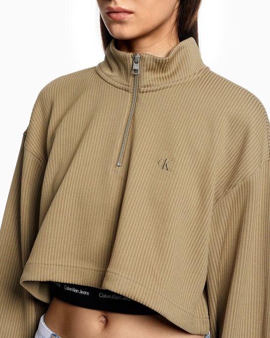 2 IN 1 RIB KNIT RELAXED SWEATSHIRT