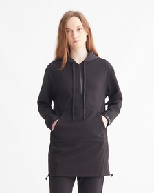 CK Effect Hooded Sweat Dress, BLACK BEAUTY, hi-res