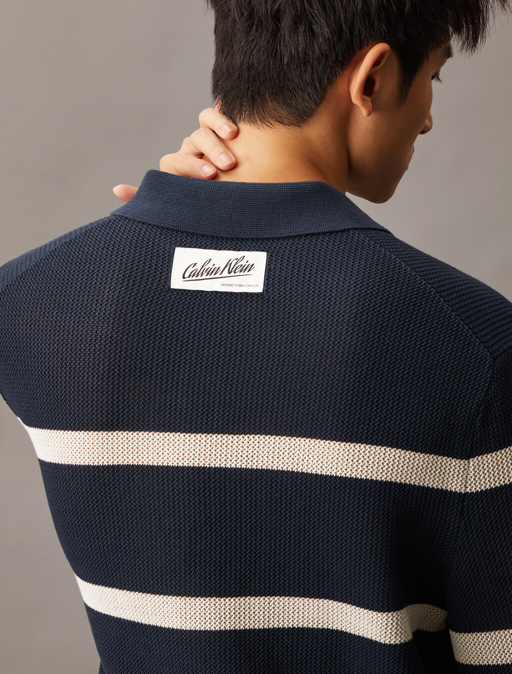 Striped Relaxed Polo, Dark Sapphire, hi-res