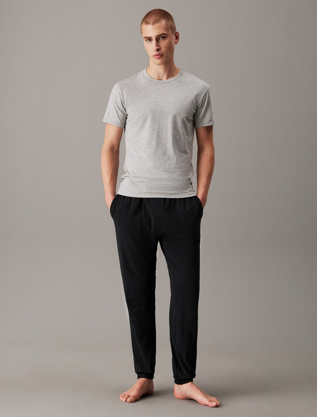 3 Pack Cotton Stretch Crewneck Tees, BLACK/GREY HEATHER/WHITE, hi-res