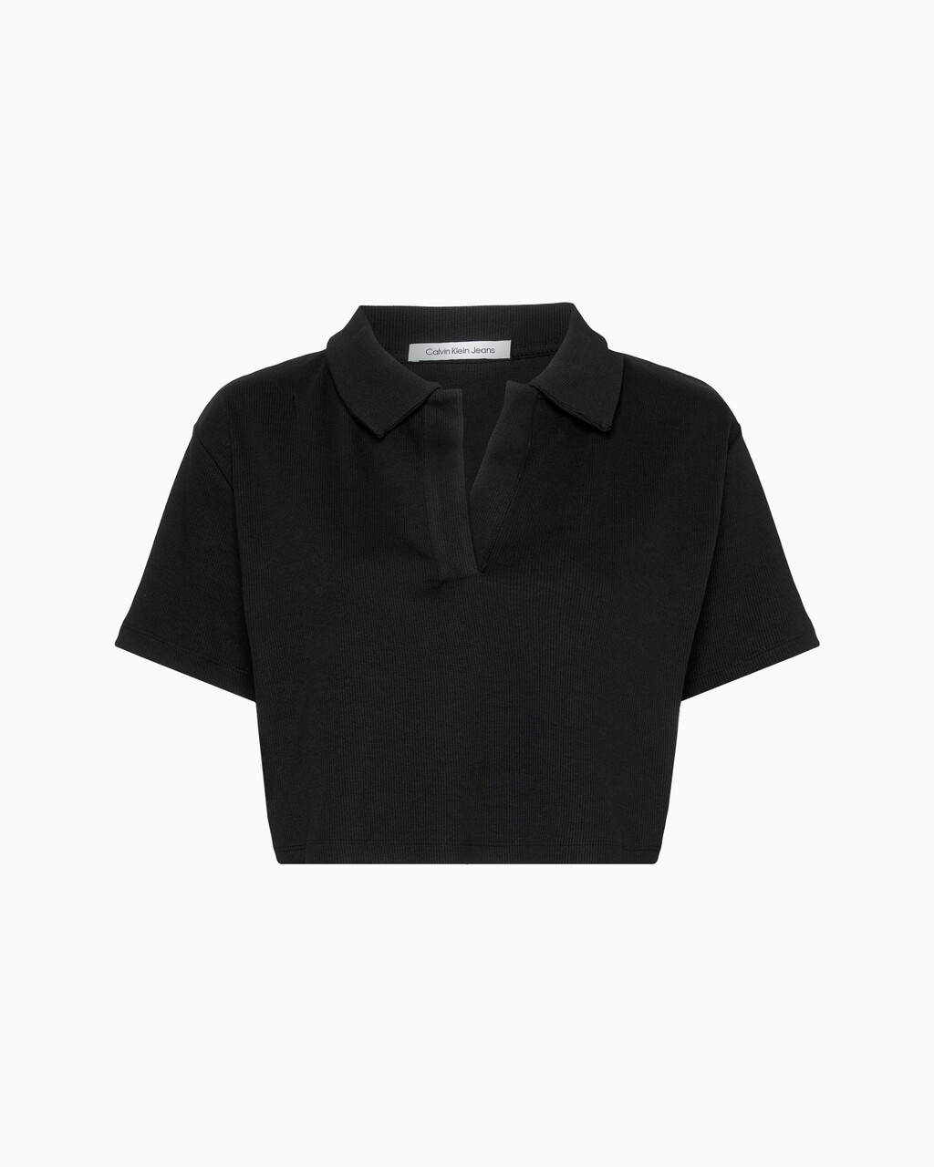 Relaxed Ribbed Polo Shirt, Ck Black, hi-res