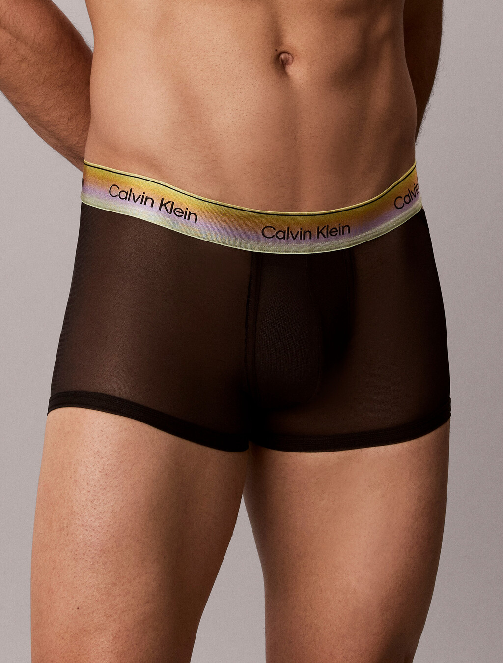 Low Rise Mesh Trunks - Pride, Black, hi-res