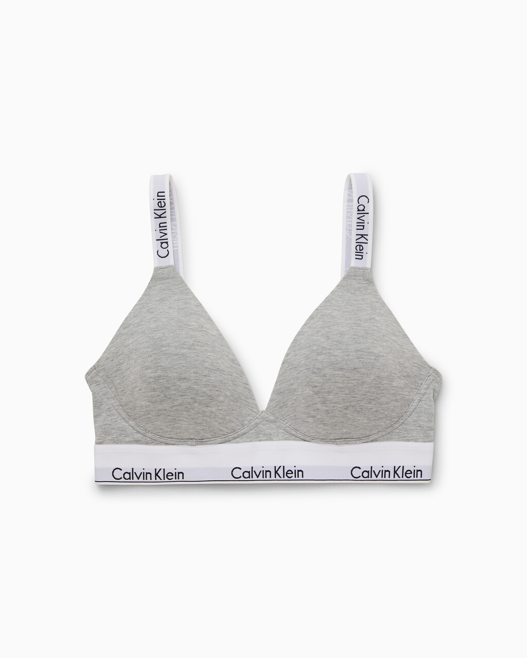 Modern Cotton Lightly Lined Plunge Bra | grey | Calvin Klein Singapore