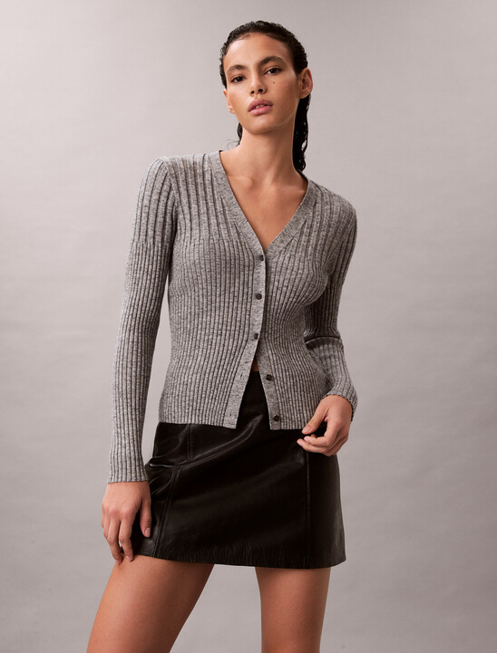 Cotton Mouline Rib Cardigan