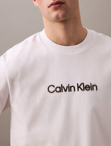 Slim Calvin Klein Motion Blur Tee, Brilliant White, hi-res