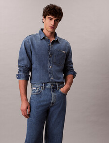 90's Straight Jeans, CK MED BLUE STONE, hi-res
