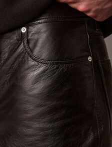 Leather Shorts, Black, hi-res