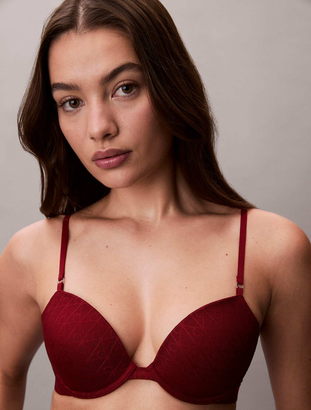 Demi T-shirt Bra - Microfibre Lace, Fall Berry, hi-res