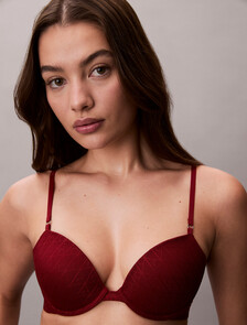 Demi T-shirt Bra - Microfibre Lace, Fall Berry, hi-res