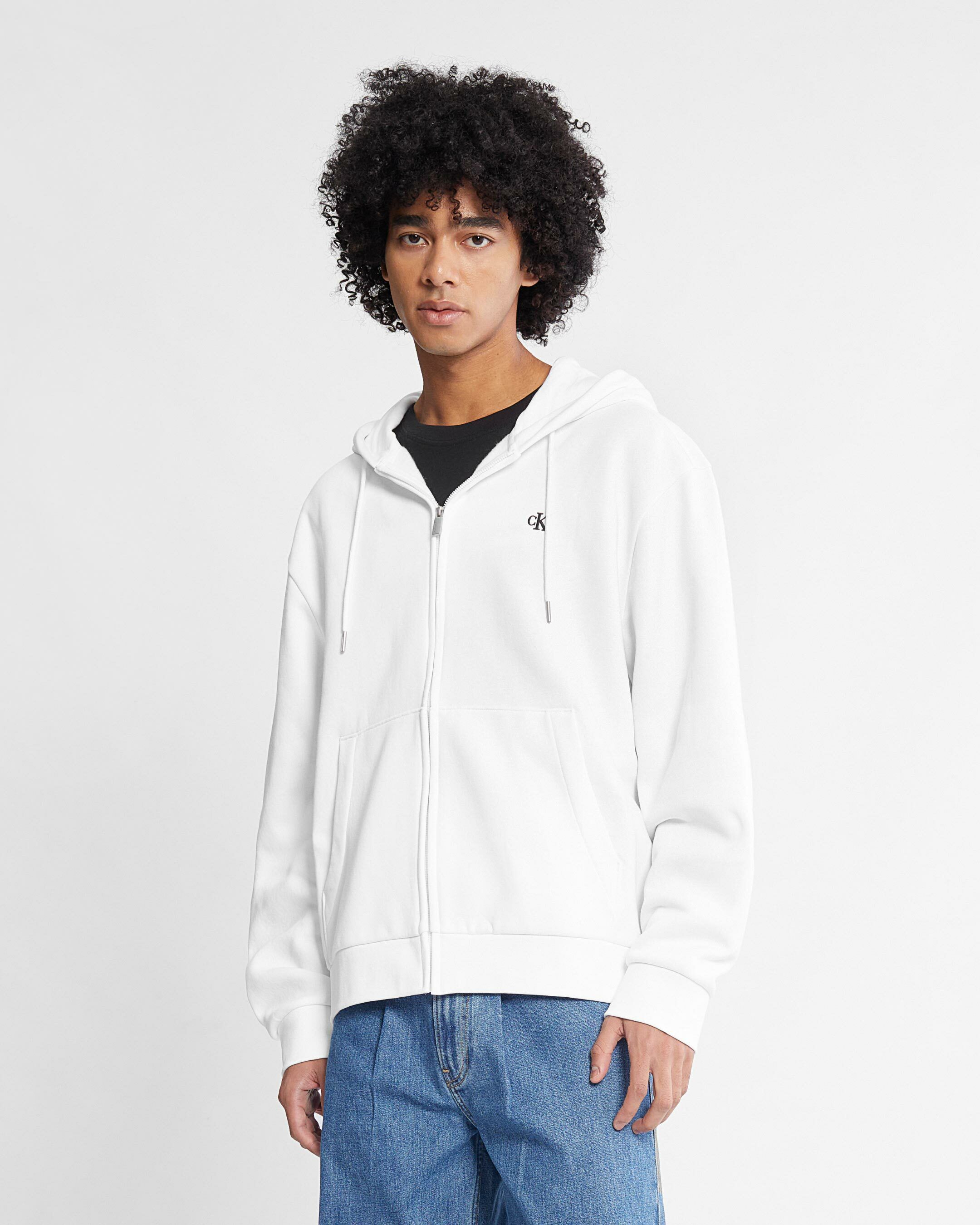 White zip shop fleece