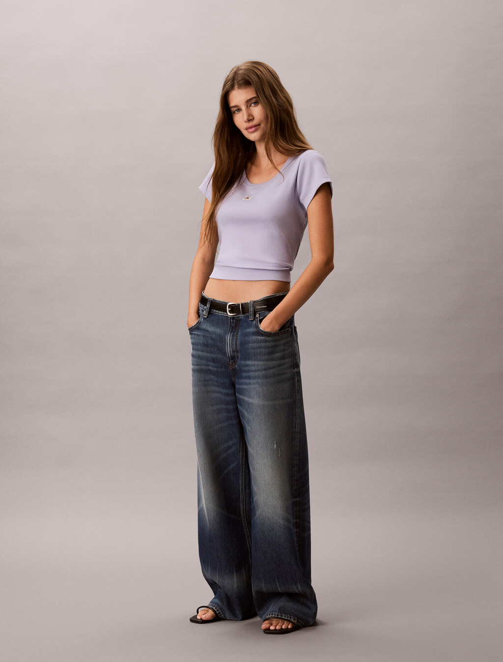 Cotton Stretch Rib Baby Tee, Cosmic Sky, hi-res