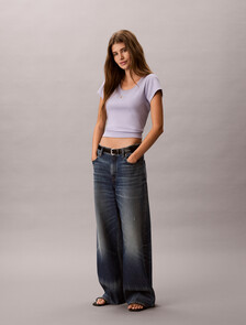 Cotton Stretch Rib Baby Tee, Cosmic Sky, hi-res