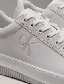 Leather Trainers, Bright White/Creamy White, hi-res
