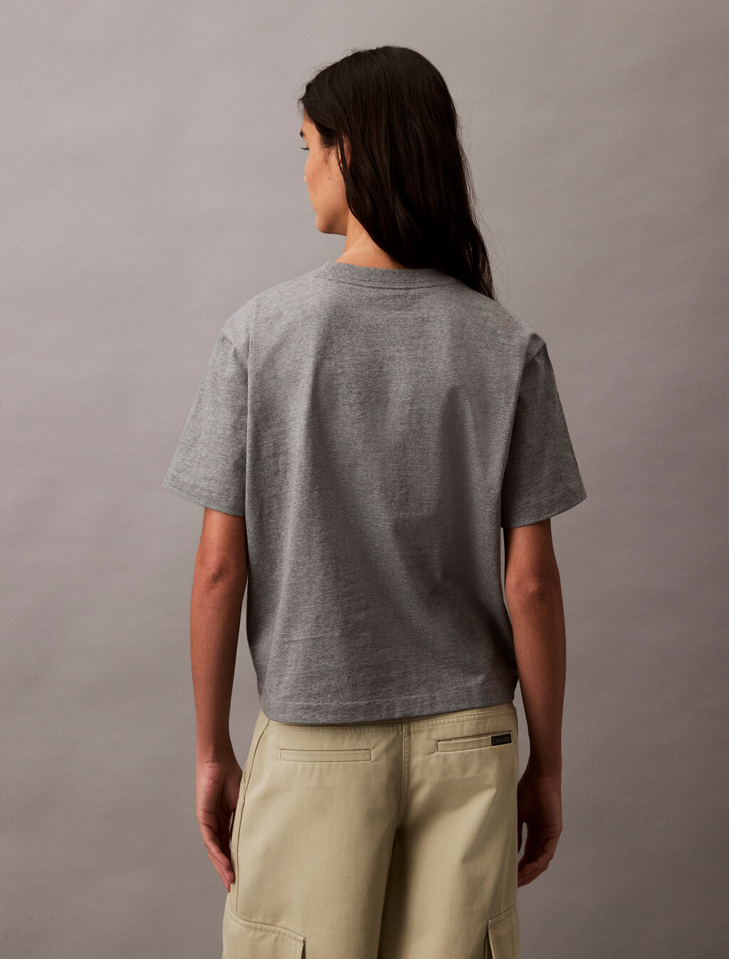 Relaxed Standard Logo Crewneck Tee, Medium Grey Heather, hi-res