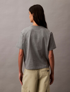 Relaxed Standard Logo Crewneck Tee, Medium Grey Heather, hi-res