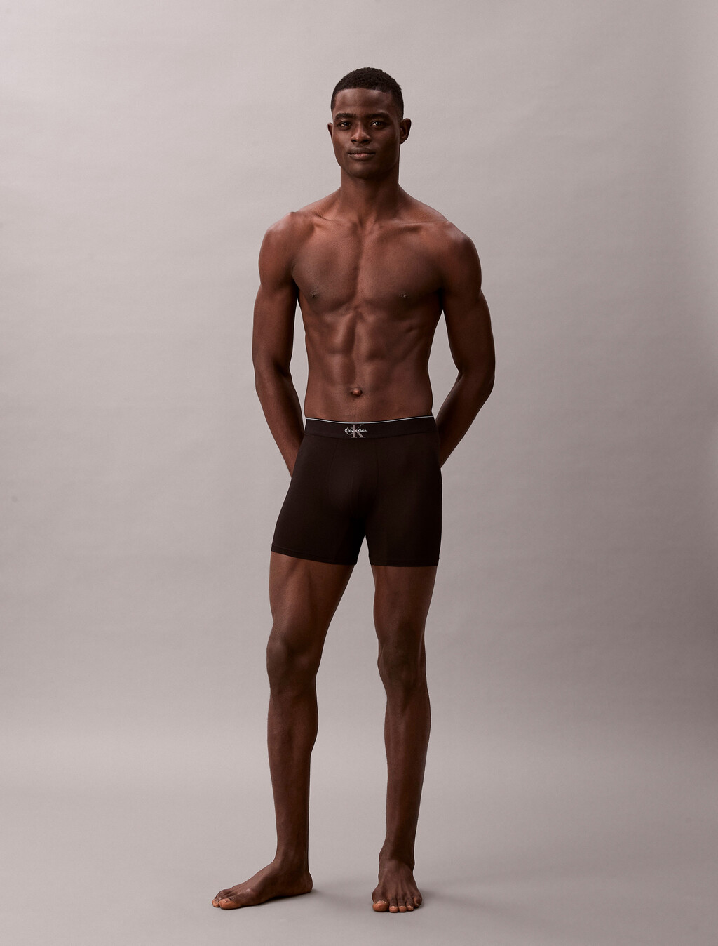 Graphic Monogram Microfiber Stretch Boxer Brief, Black, hi-res