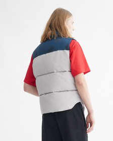 YEAR OF THE RABBIT COLOR BLOCK PUFFER VEST, ANTARCTICA, hi-res