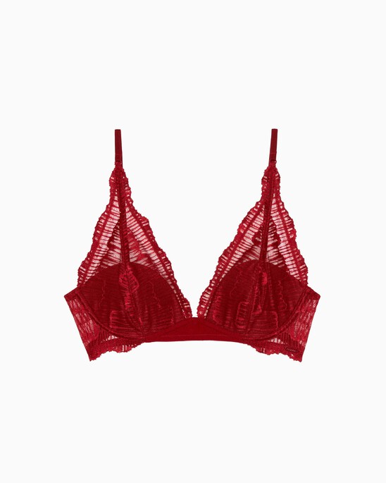 CK Black Linear Lace Lightly Lined Triangle Bra