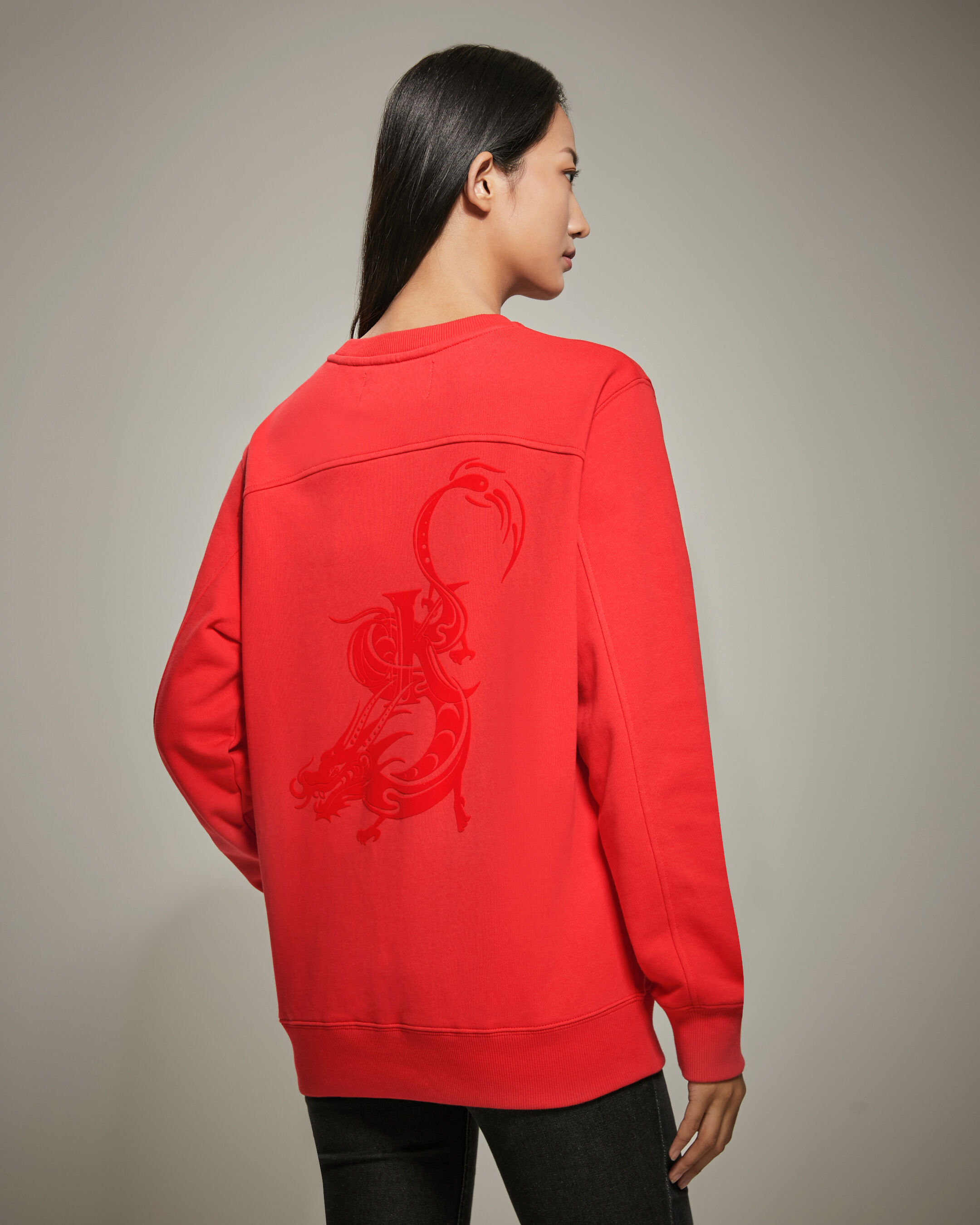 Year of the Dragon Unisex Monogram Sweatshirt red Calvin Klein