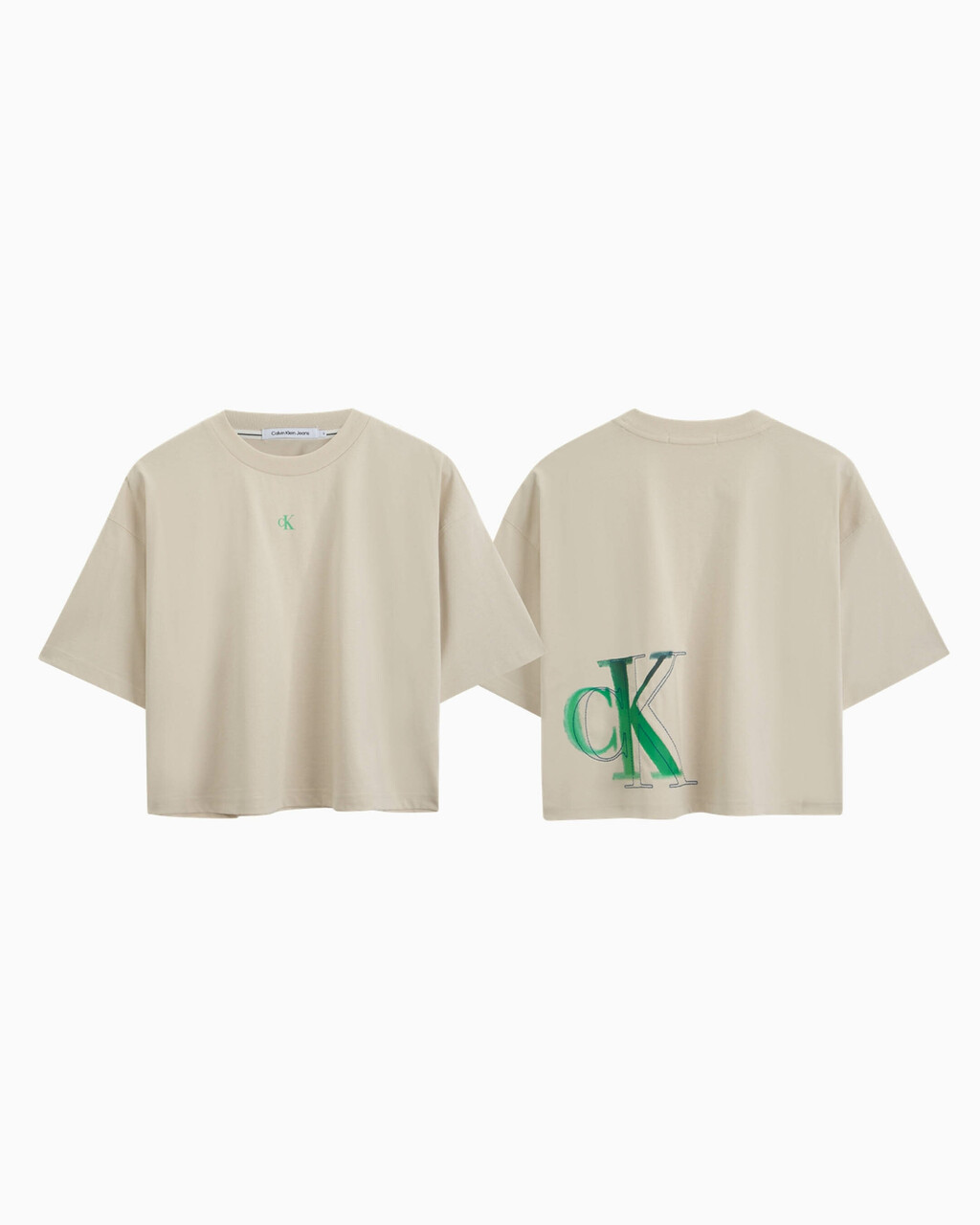 MONOGRAM BOXY TEE, Eggshell, hi-res
