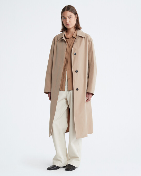 Woven Trench Duster Coat