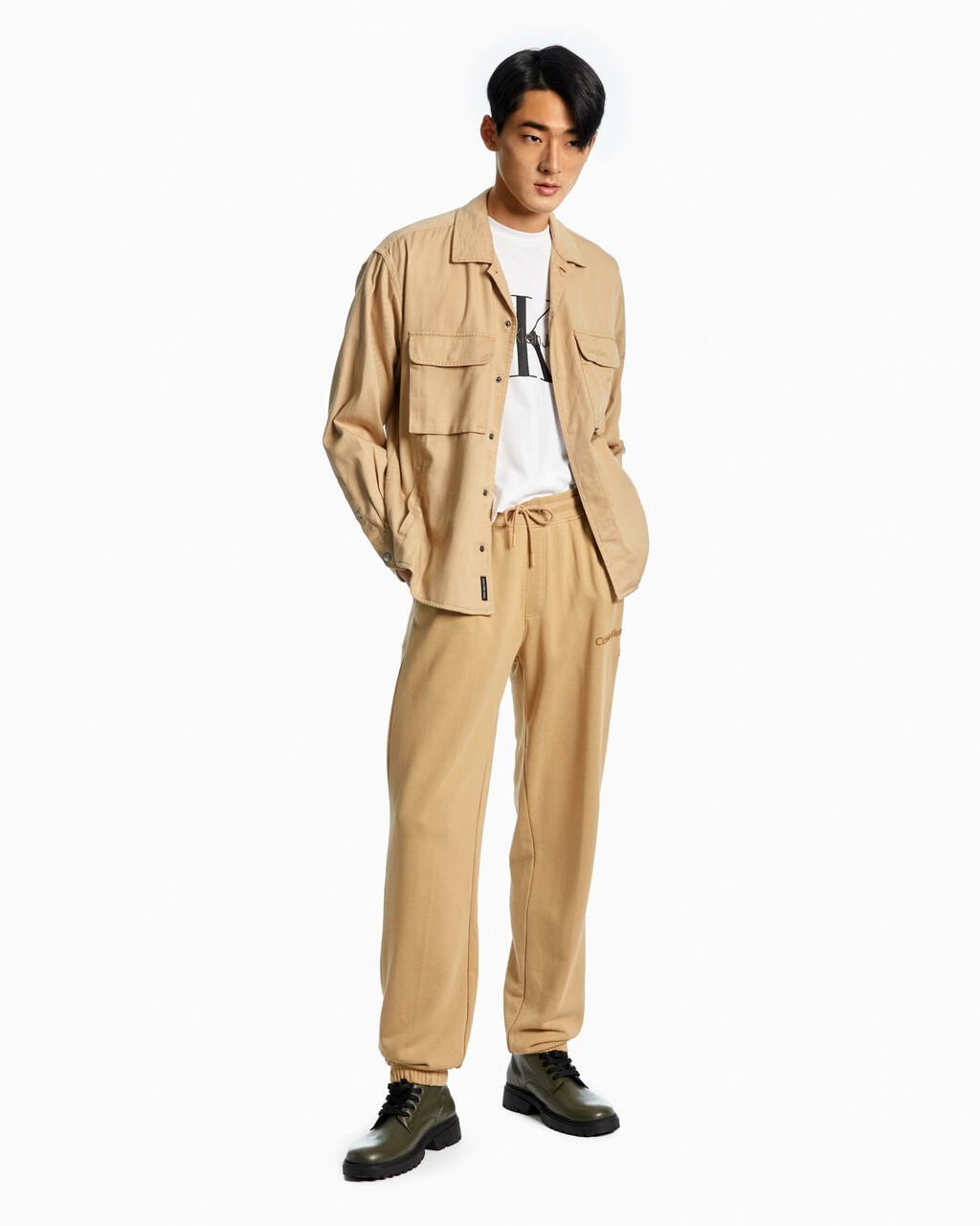 GENDER FLUID DISRUPTED LOGO SWEATPANTS, Tawny Sand, hi-res