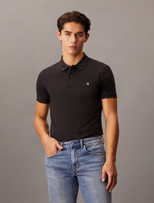 CK Badge Smooth Cotton Slim Polo, Ck Black, hi-res