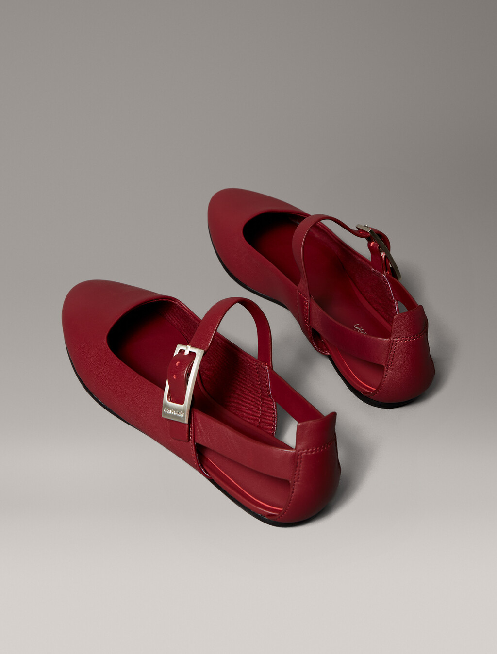 Leather Airfit® Cushioned Ballerinas, New Maroon, hi-res