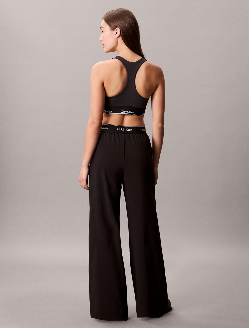 Essentials Wide Leg Track Pants, /Black, hi-res