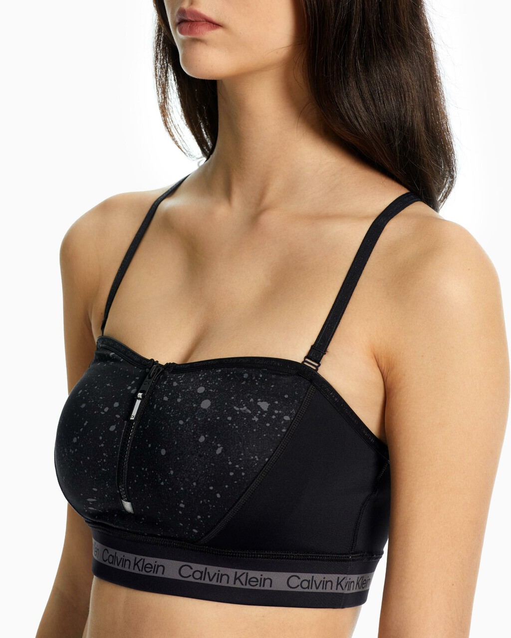 Pscyle Splatter Print Medium Support Bra, CK BLACK, hi-res