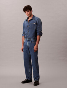 90's Straight Jeans, CK MED BLUE STONE, hi-res