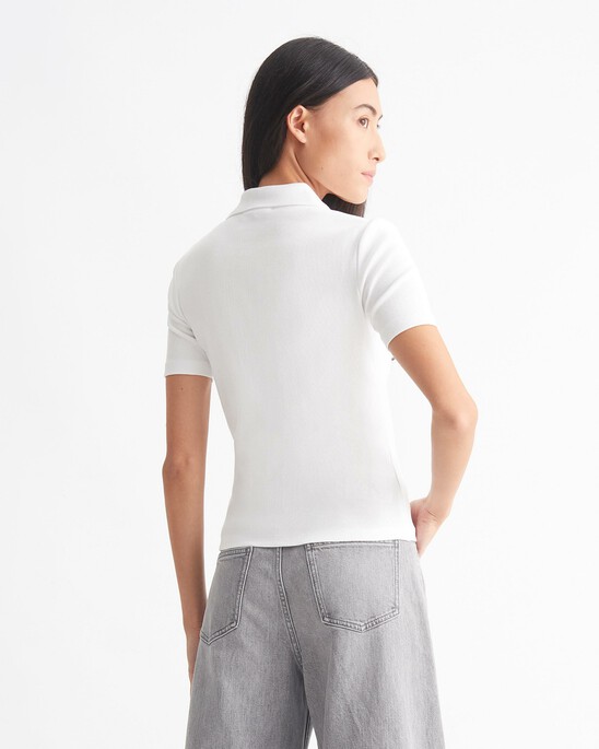 FAST TRACK RIB KNIT POLO TOP