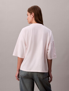 Woven Label Oversized Tee, Tender Blush, hi-res