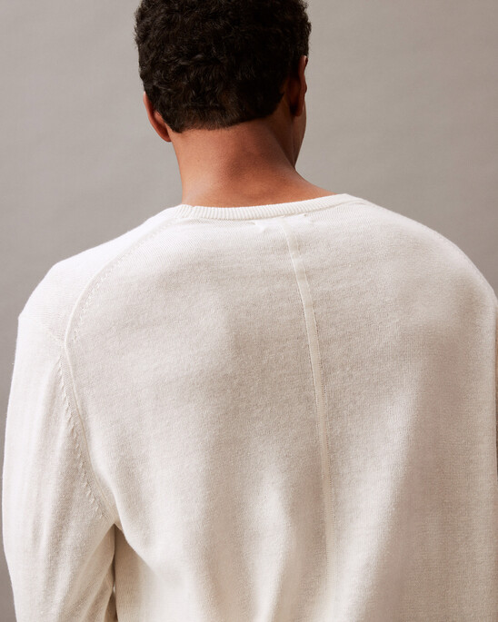 Linen Blend Crewneck Sweater