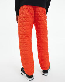 SUSTAINABLE QUILTED TRACK PANTS, Coral Orange, hi-res