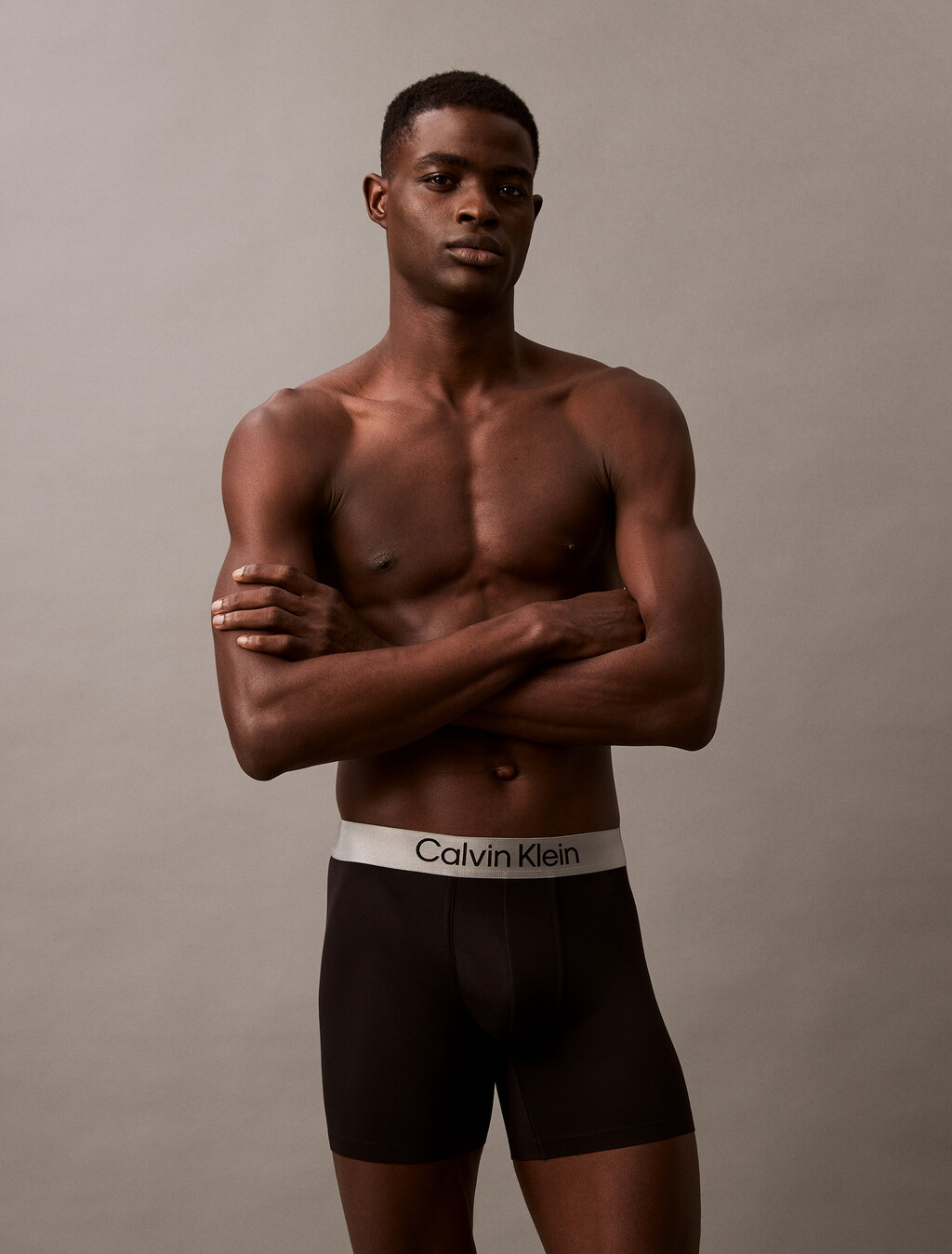 Brushed Microfibre Stretch Boxer Brief, Black, hi-res