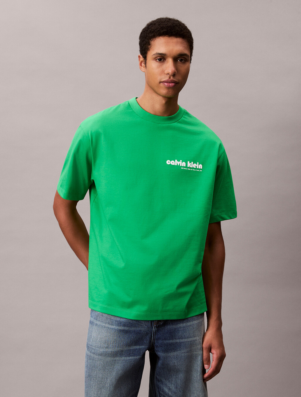 Calvin Klein Logo Relaxed Tee, Blossom Green, hi-res