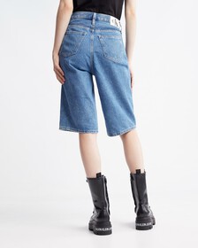 Long Bermuda Mom Shorts, BRIGHT BLUE, hi-res