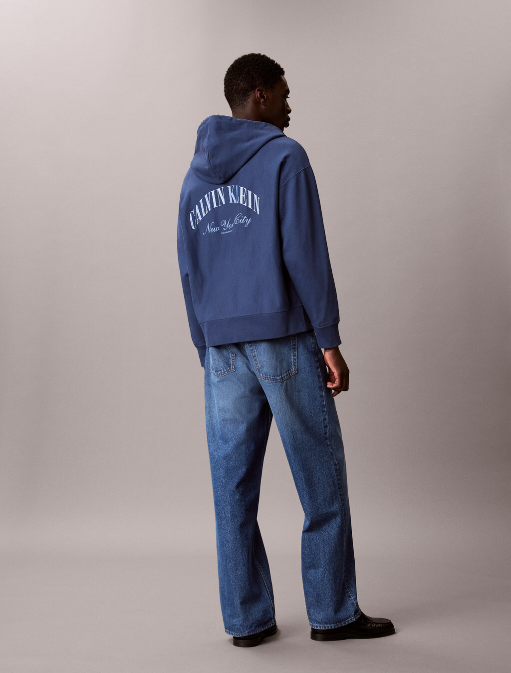 Varsity Logo Zip-Up Hoodie, Dark Denim, hi-res