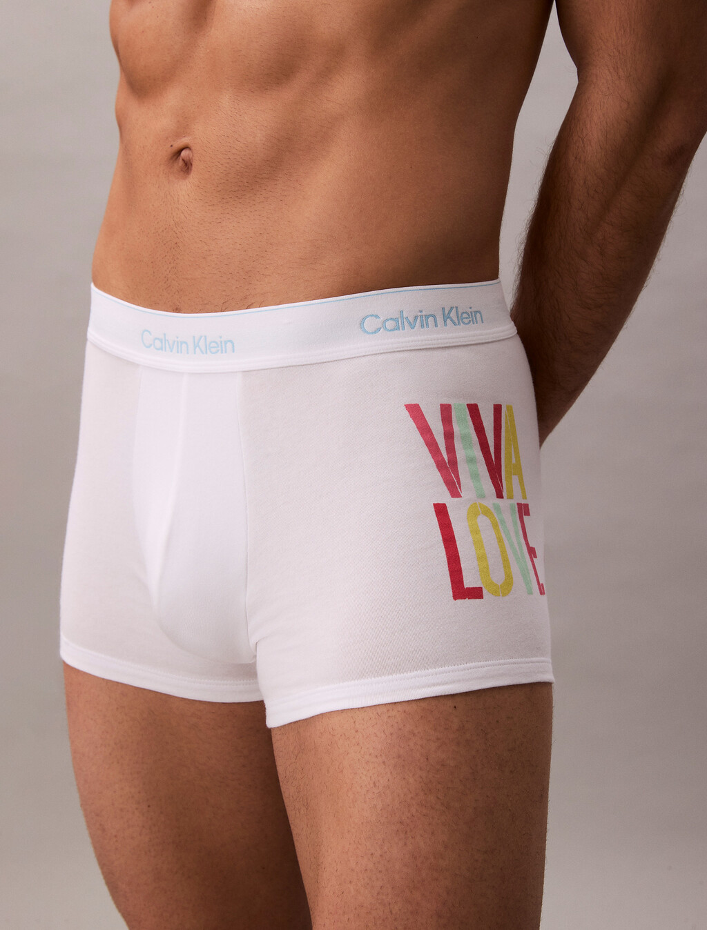 Pride Icon Cotton Stretch Trunk, White, hi-res