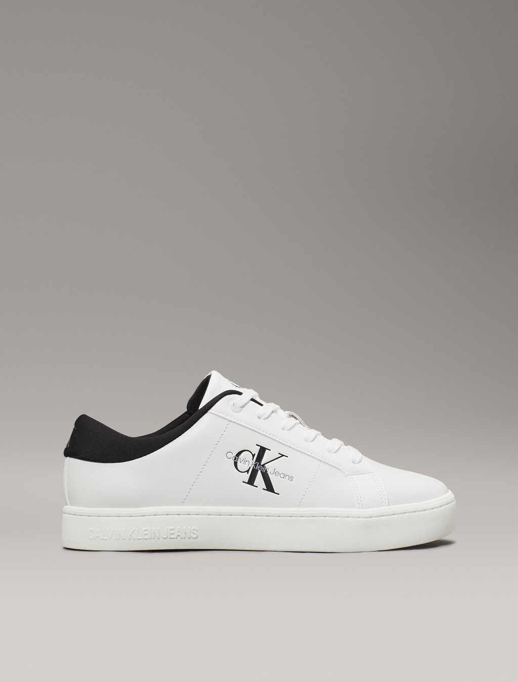 Leather Trainers, Bright White/Black, hi-res
