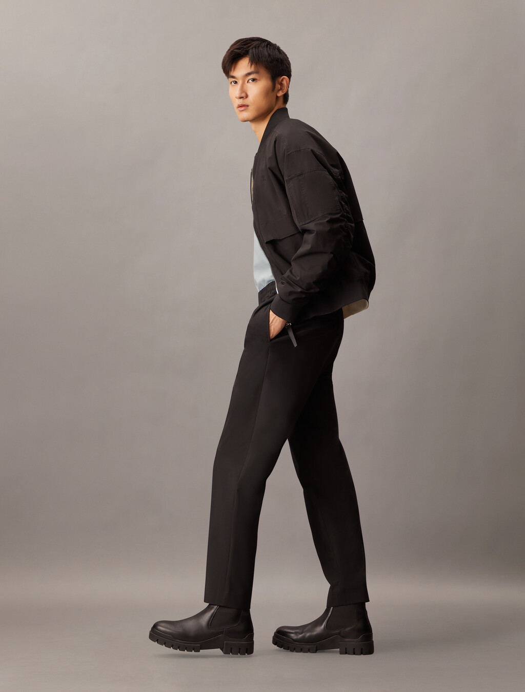 Tailored Pull On Trousers, Black Beauty, hi-res
