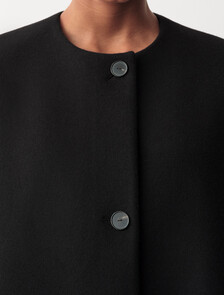 Cora Collarless Coat, Black, hi-res