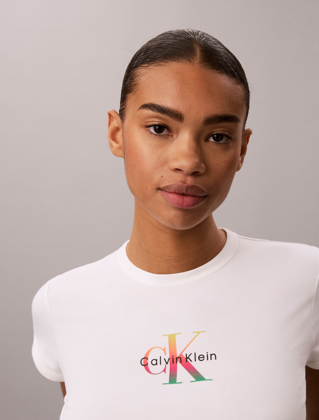 Slim Monogram T-shirt - Pride, Bright White, hi-res