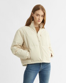 ORGANIC COTTON ULTRA LIGHTWEIGHT DOWN JACKET, Eggshell, hi-res